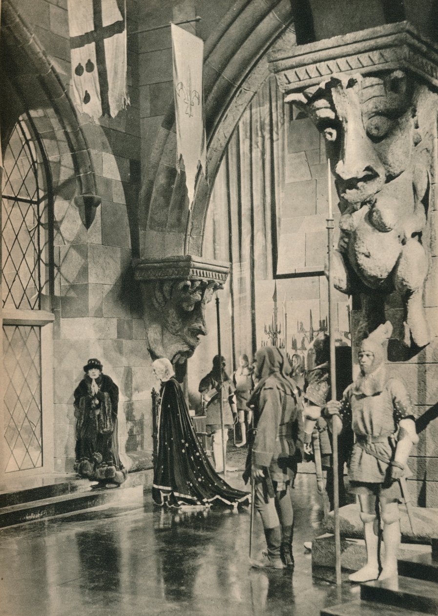 Scène dans le Palais de Louis XI. Du film : Le Bien-Aimé Voleur. Décors de William Cameron Me - Unbekannt