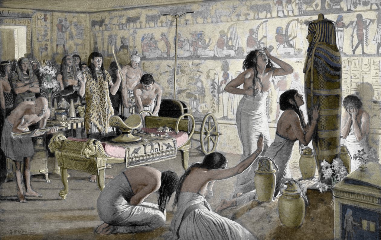 Scène de deuil au temple funéraire de Toutankhamon, Égypte - Unbekannt