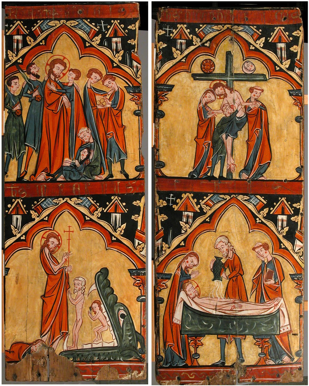 Scènes de la vie du Christ : Arrestation du Christ, Christ au limbe, Descente de la croix..., 13e siècle - Unbekannt