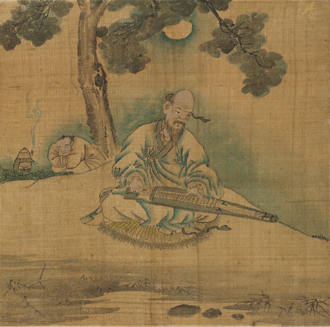 Érudit jouant du qin, 1800s - Unbekannt