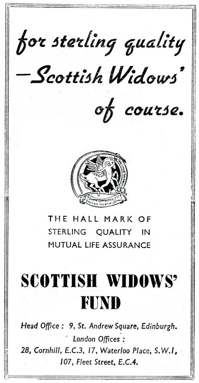 Scottish Widows Fund, 1938 - Unbekannt