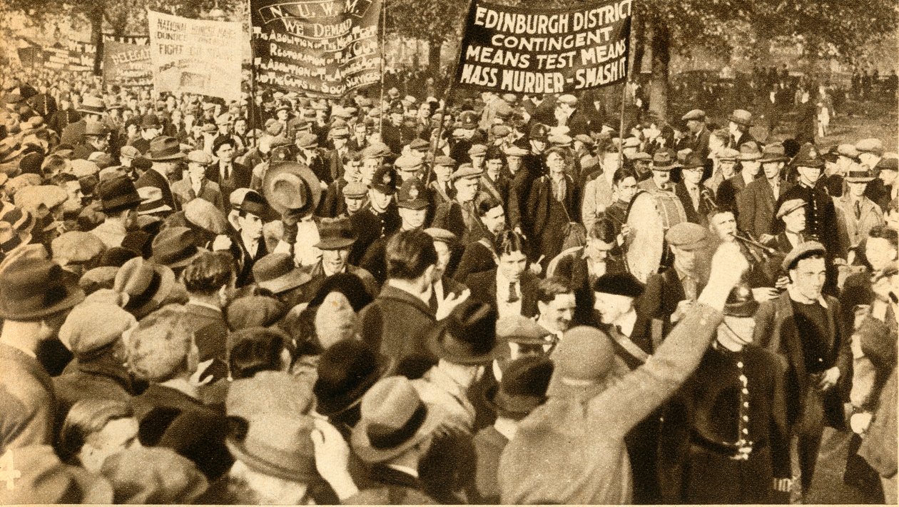 Marcheurs écossais, manifestations contre le test des moyens, Hyde Park, Londres, 1932, 1933 - Unbekannt