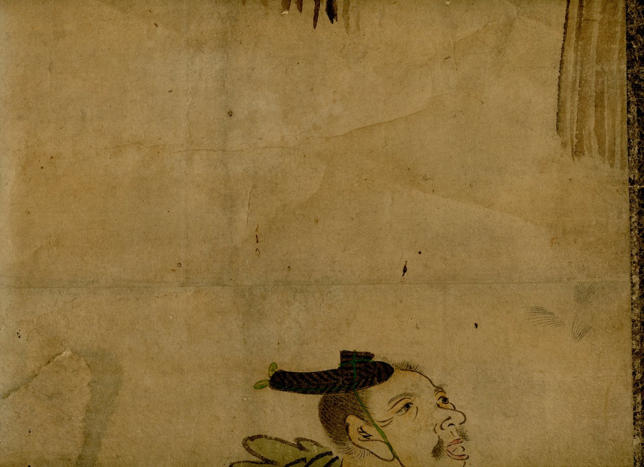 Peinture montée sur rouleau représentant une équipe de comédie japonaise traditionnelle de 2 hommes connue sous le nom de manzai - Unbekannt