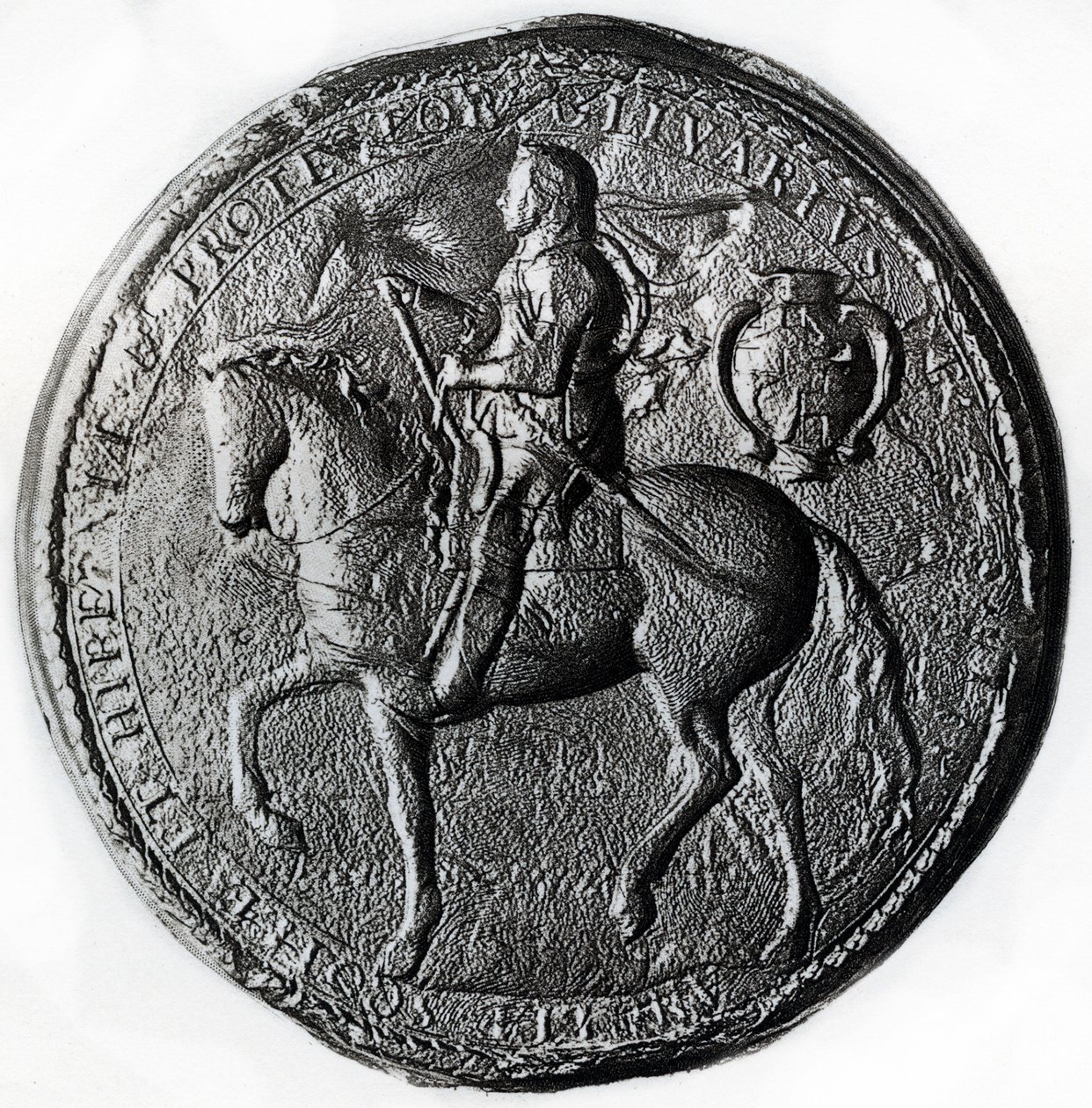 Sceau du Protectorat avec Oliver Cromwell à cheval, 17e siècle, 1899 - Unbekannt