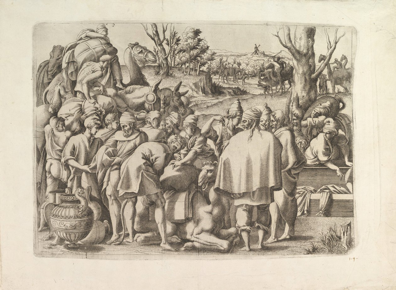 Recherche dans les bagages du frère de Joseph, vers 1545 - Unbekannt
