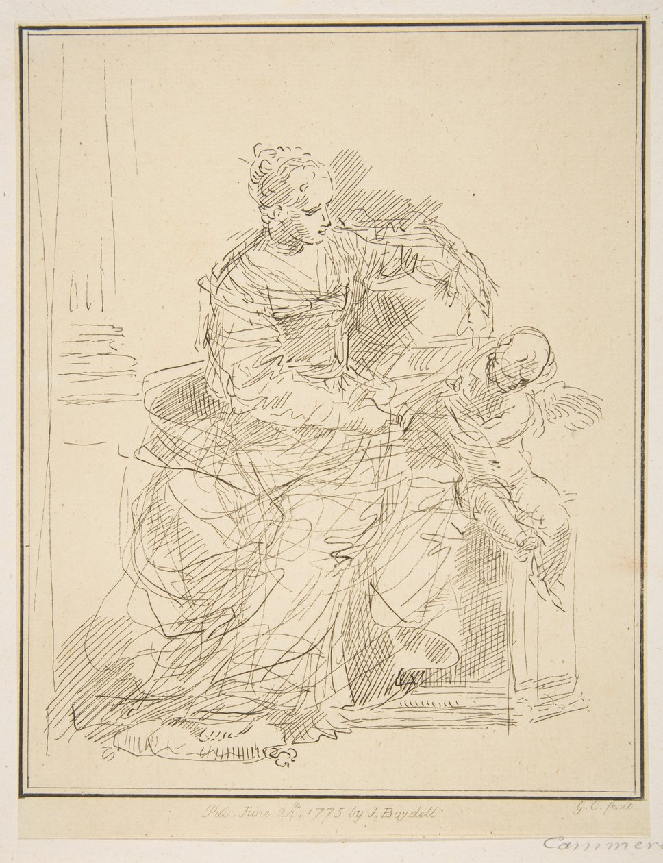 Femme assise avec un putto, 1775 - Unbekannt