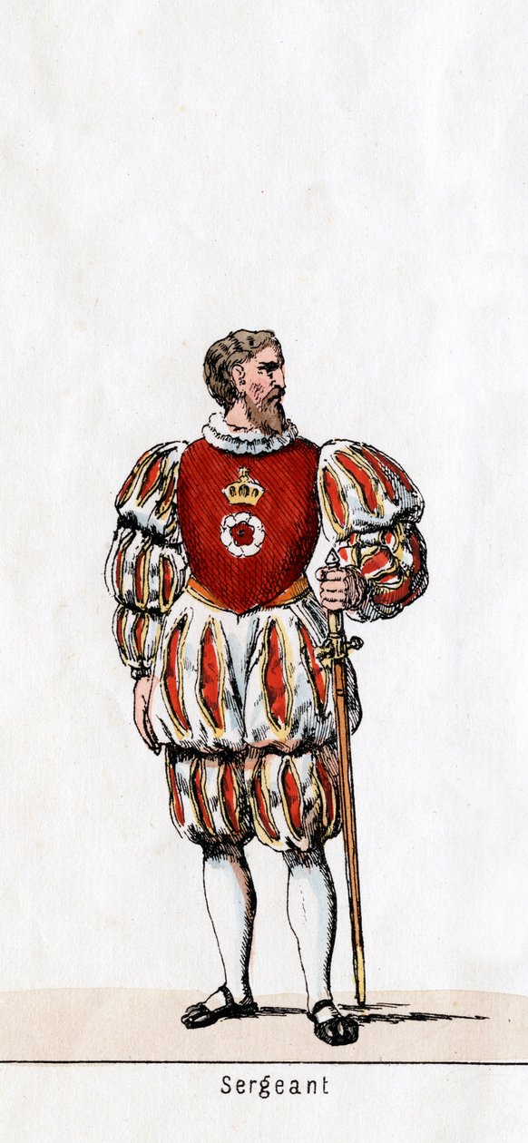 Sergent, costume pour la pièce de Shakespeare, Henry VIII, 19ème siècle - Unbekannt