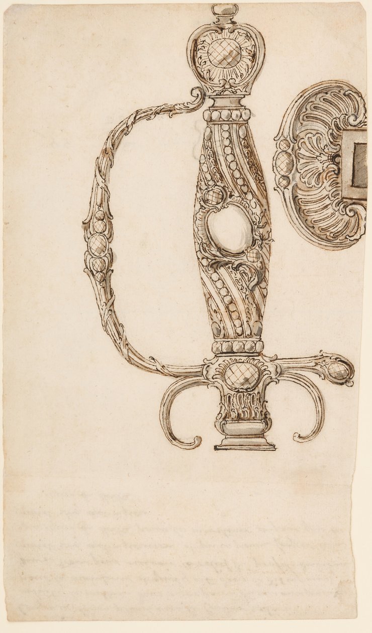 Ensemble de quatre dessins pour petites épées, vers 1725-80 - Unbekannt