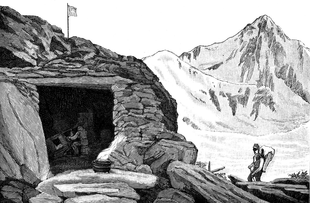 Abri construit par le glaciologue Louis Agassiz, glacier Aar, Suisse, 1840 1885 - Unbekannt