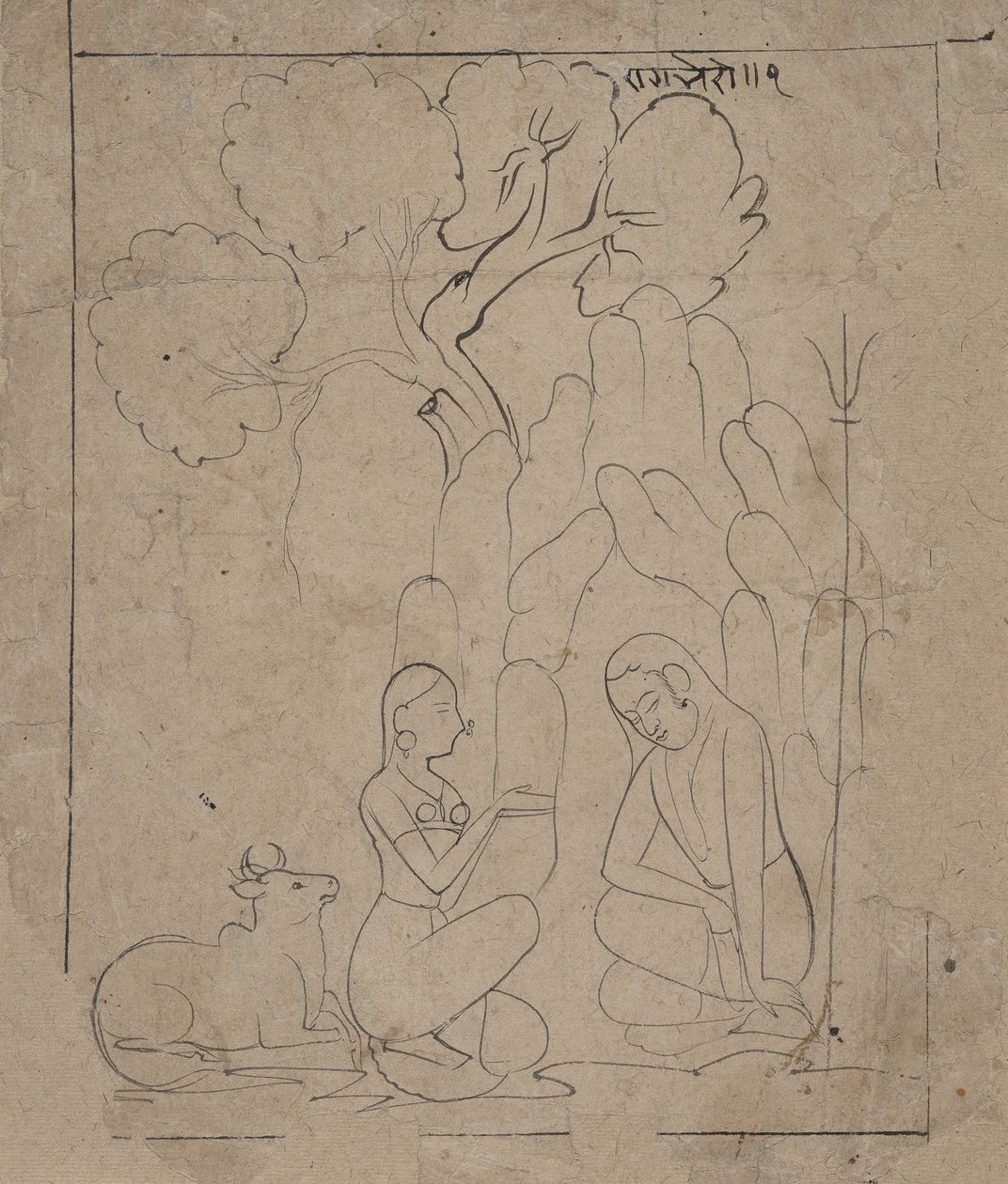 Shiva et Parvati dans une grotte de montagne - Unbekannt