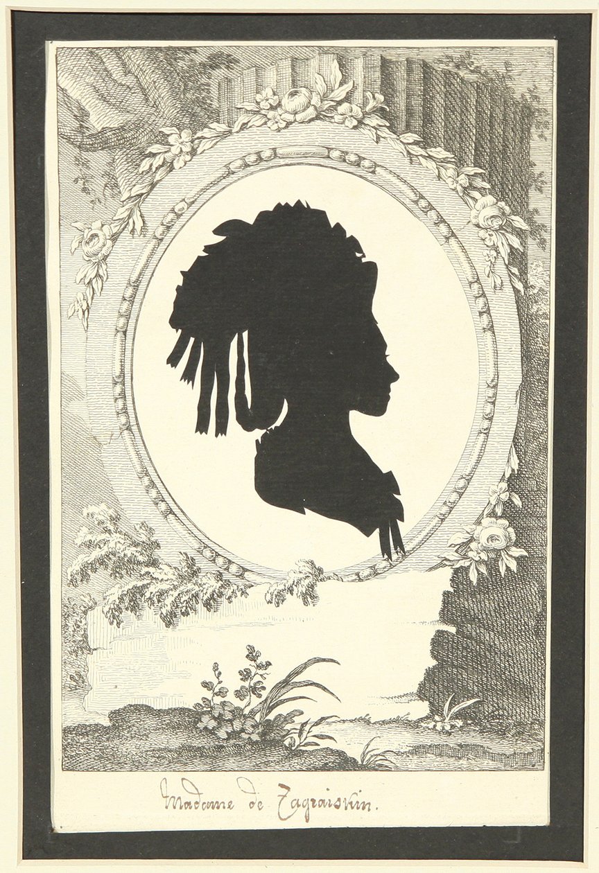 Portrait en silhouette de Natalia Kirillovna Zagryazyskaya née Razumovskaya 1747-1837, 1777-1782 - Unbekannt