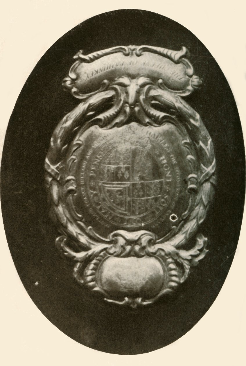 Fronton en argent, avec armoiries anglaises, 1677, 1937 - Unbekannt
