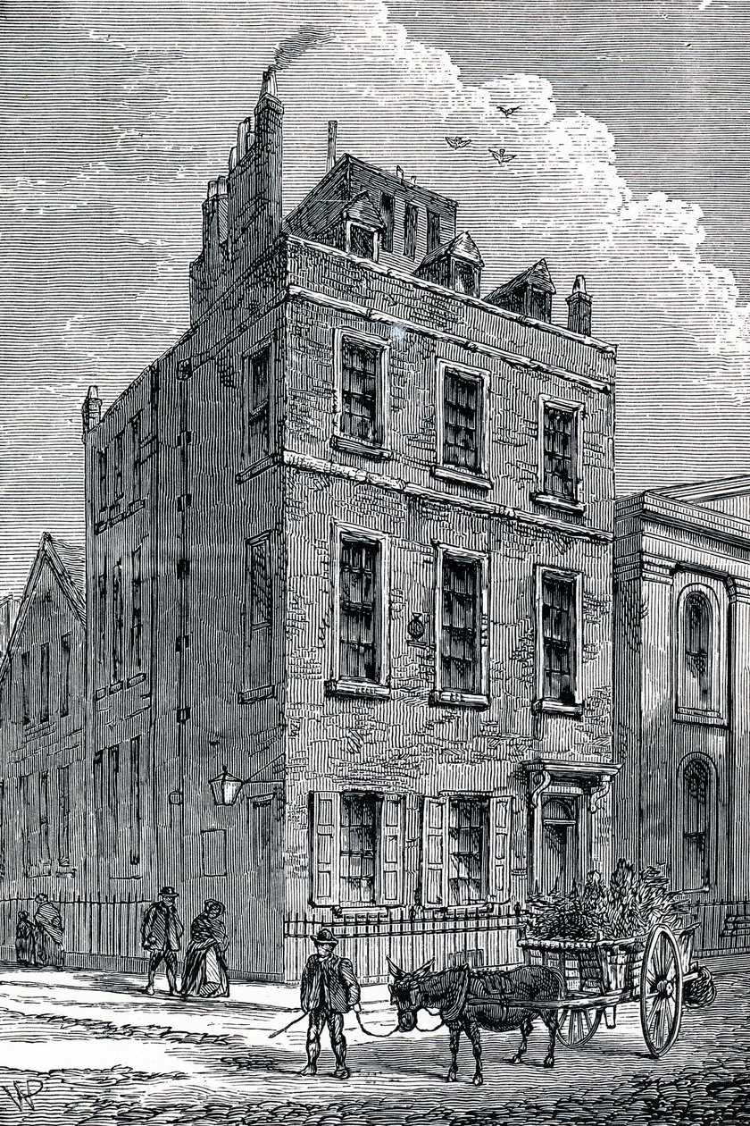 Maison de Sir Isaac Newton au coin des rues Orange et St Martins, Londres, vers 1880 - Unbekannt