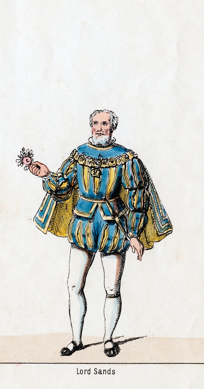 Sir William Sands, costume pour la pièce de Shakespeare, Henry VIII, 19ème siècle - Unbekannt