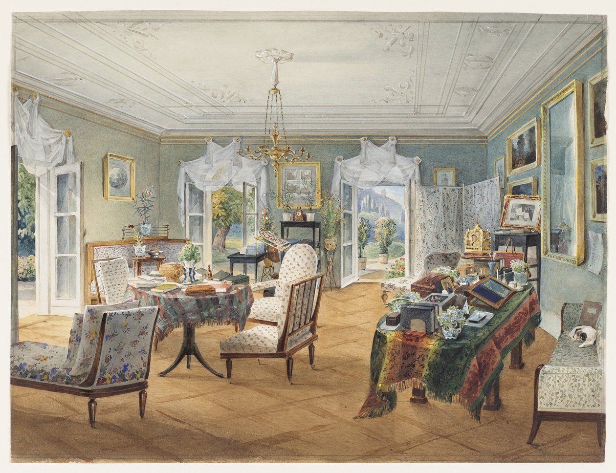 Salon dans un domaine de campagne, 1830-1840s - Unbekannt