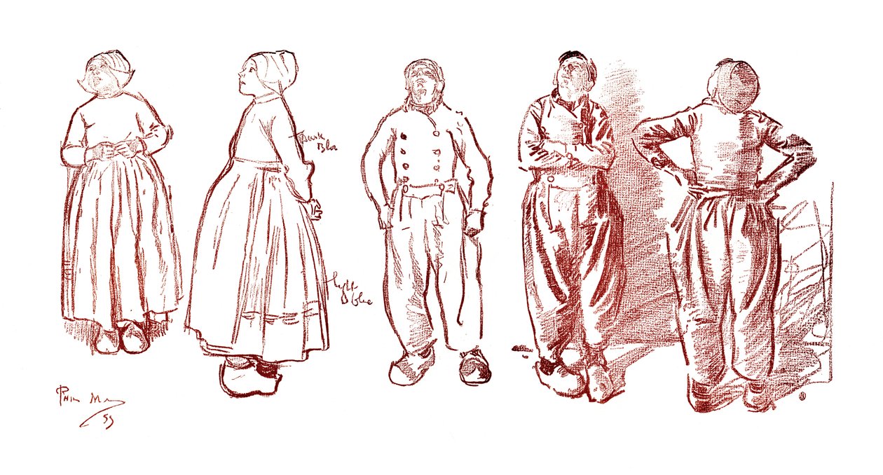 Croquis à Volendam, Hollande, 1900 - Unbekannt