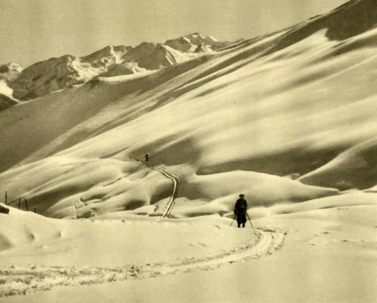 Ski à Upper Schlossalm, près de Bad Hofgastein, Autriche, vers 1935 - Unbekannt