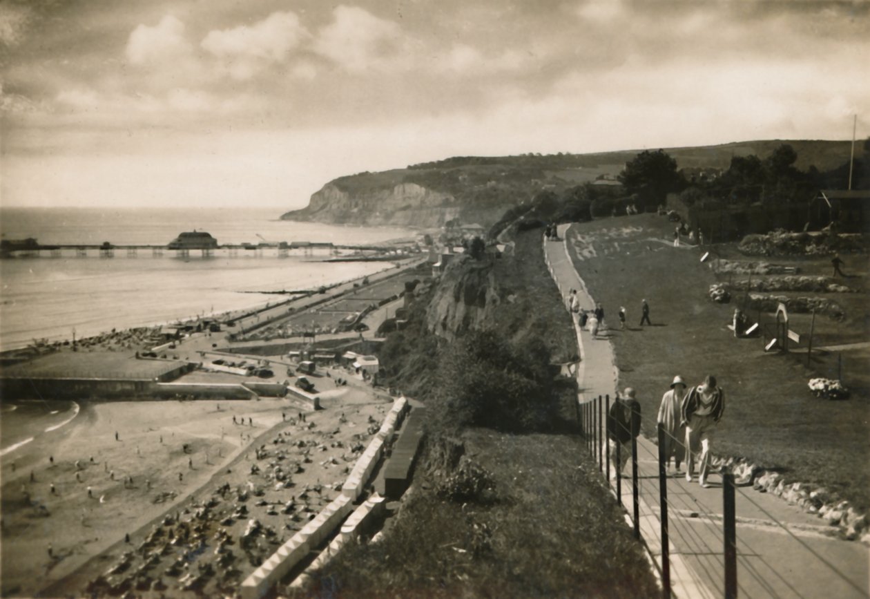 Small Hope Bay et Shanklin Pier, I.W., depuis Cliff Walk, vers 1920 - Unbekannt