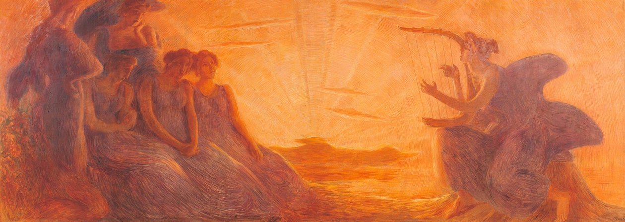 Quelques femmes écoutent la musique provenant des cordes d
