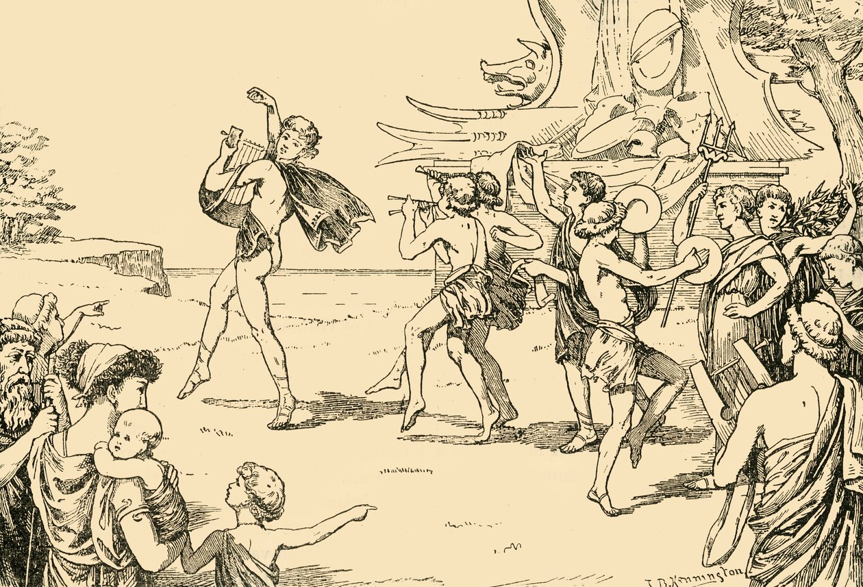 Sophocle menant le chœur des jeunes, 1890 - Unbekannt