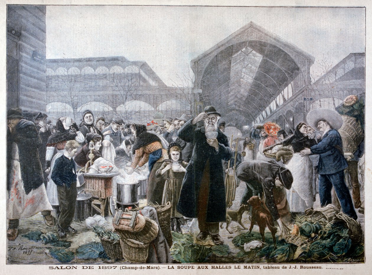 Stand de soupe au marché des Halles le matin, 1897 - Unbekannt