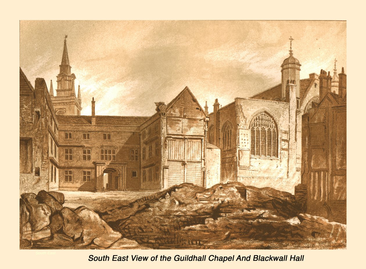 Vue sud-est de la chapelle Guildhall et de Blackwell Hall, 1886 - Unbekannt