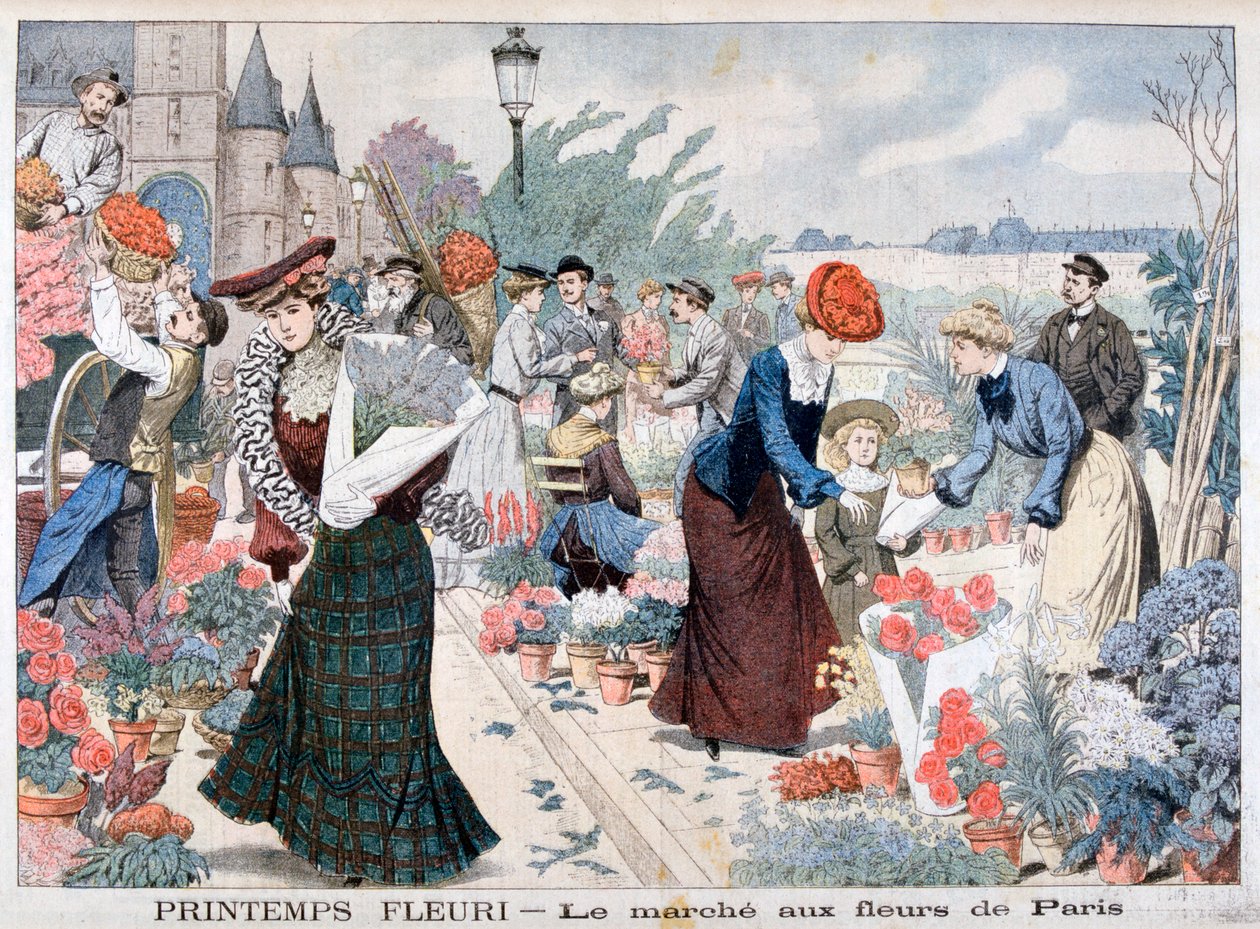 Fleurs de printemps sur un marché, Paris, 1903 - Unbekannt