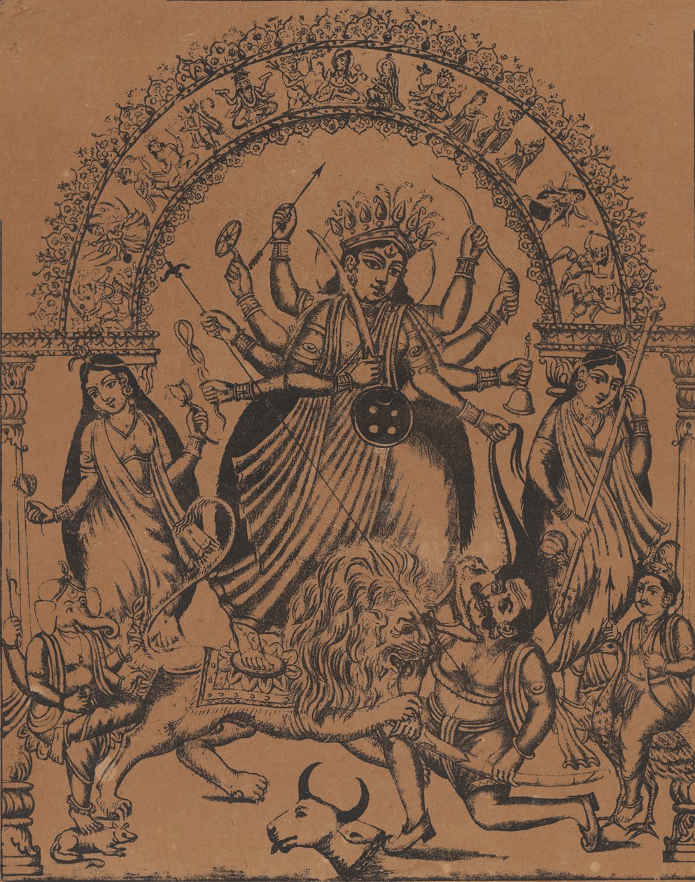 Sri Sri Durga, vers 1875-80 - Unbekannt
