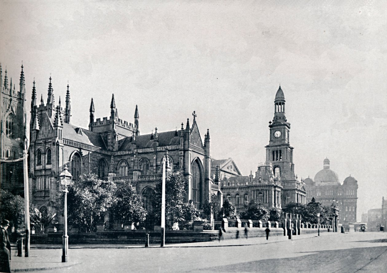 Cathédrale Saint-André, Sydney Town Hall, et bâtiments du marché, vers 1900 - Unbekannt