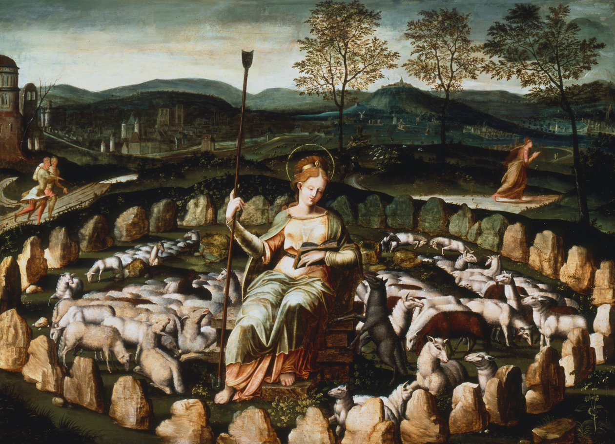 Sainte Geneviève gardant ses moutons, 16e siècle - Unbekannt