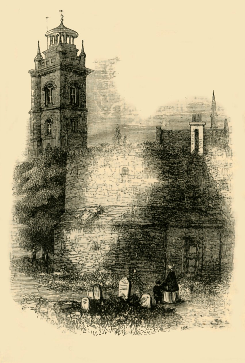 St. Giless, Cripplegate, montrant le vieux mur, vers 1872 - Unbekannt