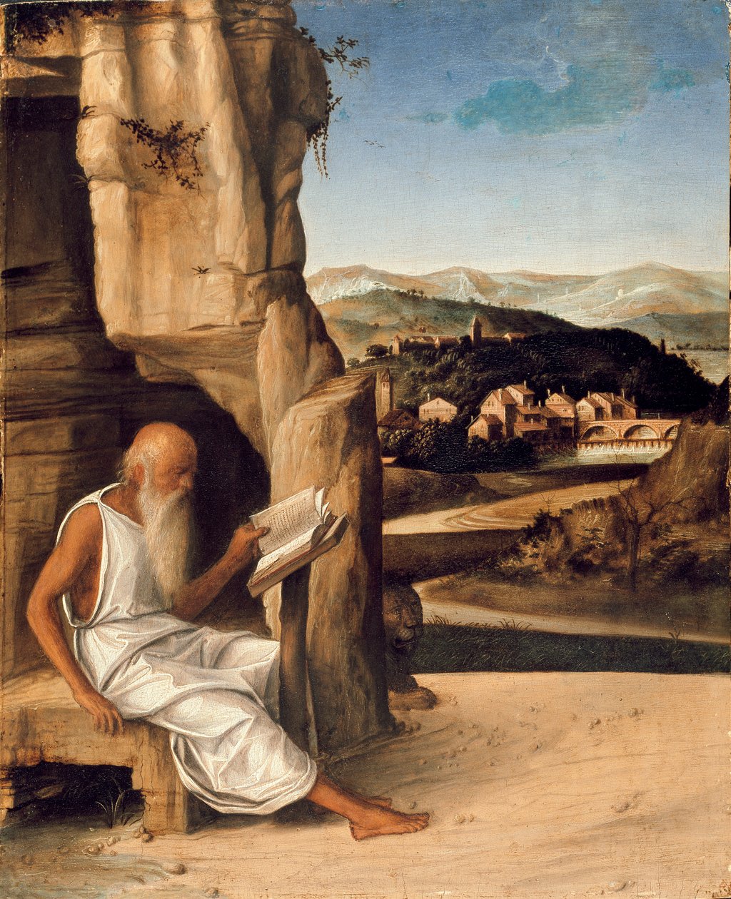 Saint Jérôme lisant dans un paysage - Unbekannt