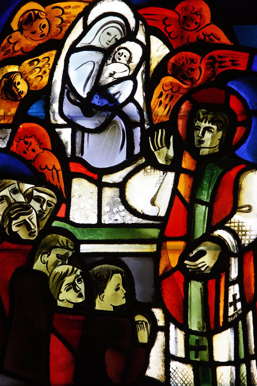 Vitrail représentant Don Bosco dans l