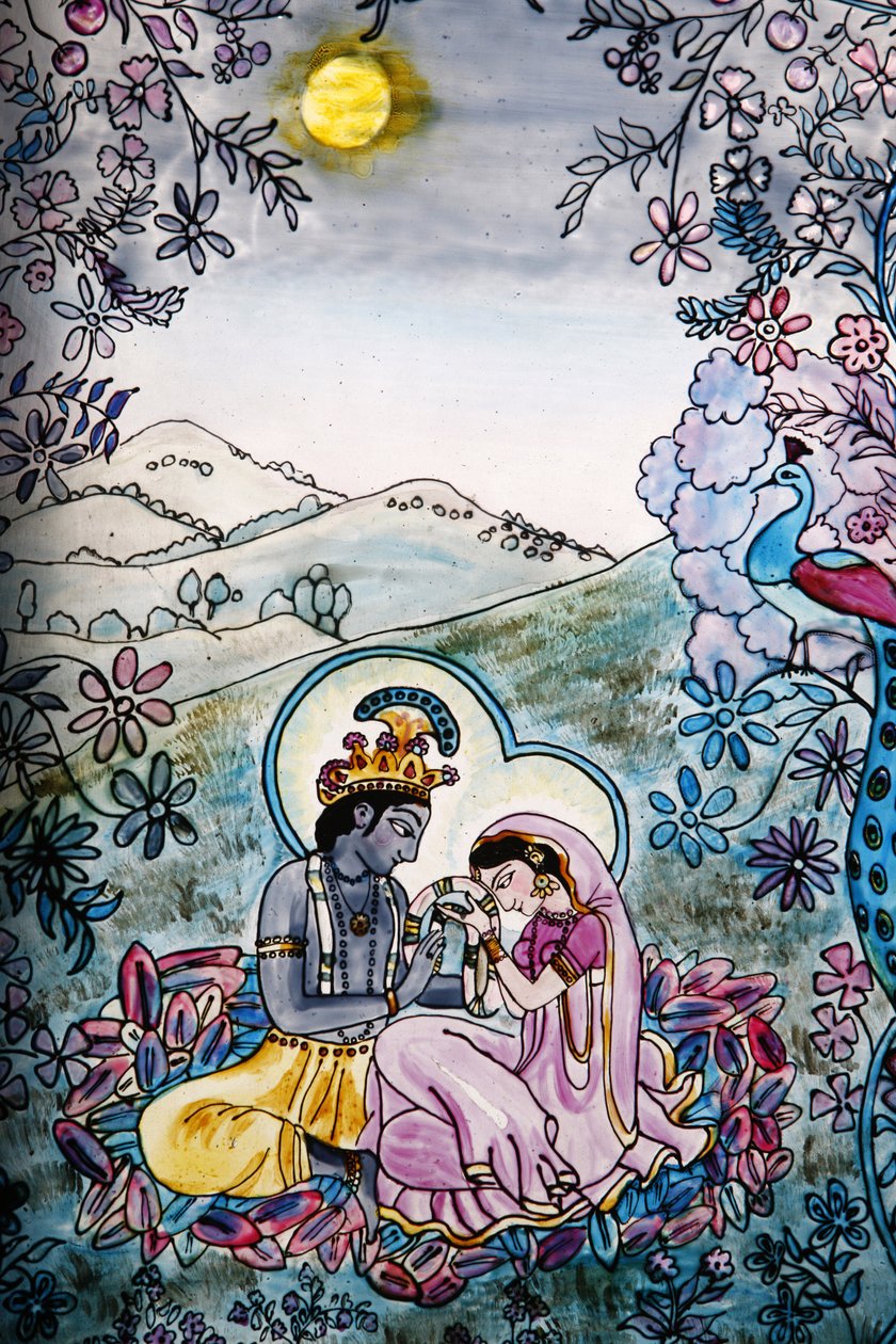 Vitrail : Krishna et Radha, Londres, Grande-Bretagne - Unbekannt