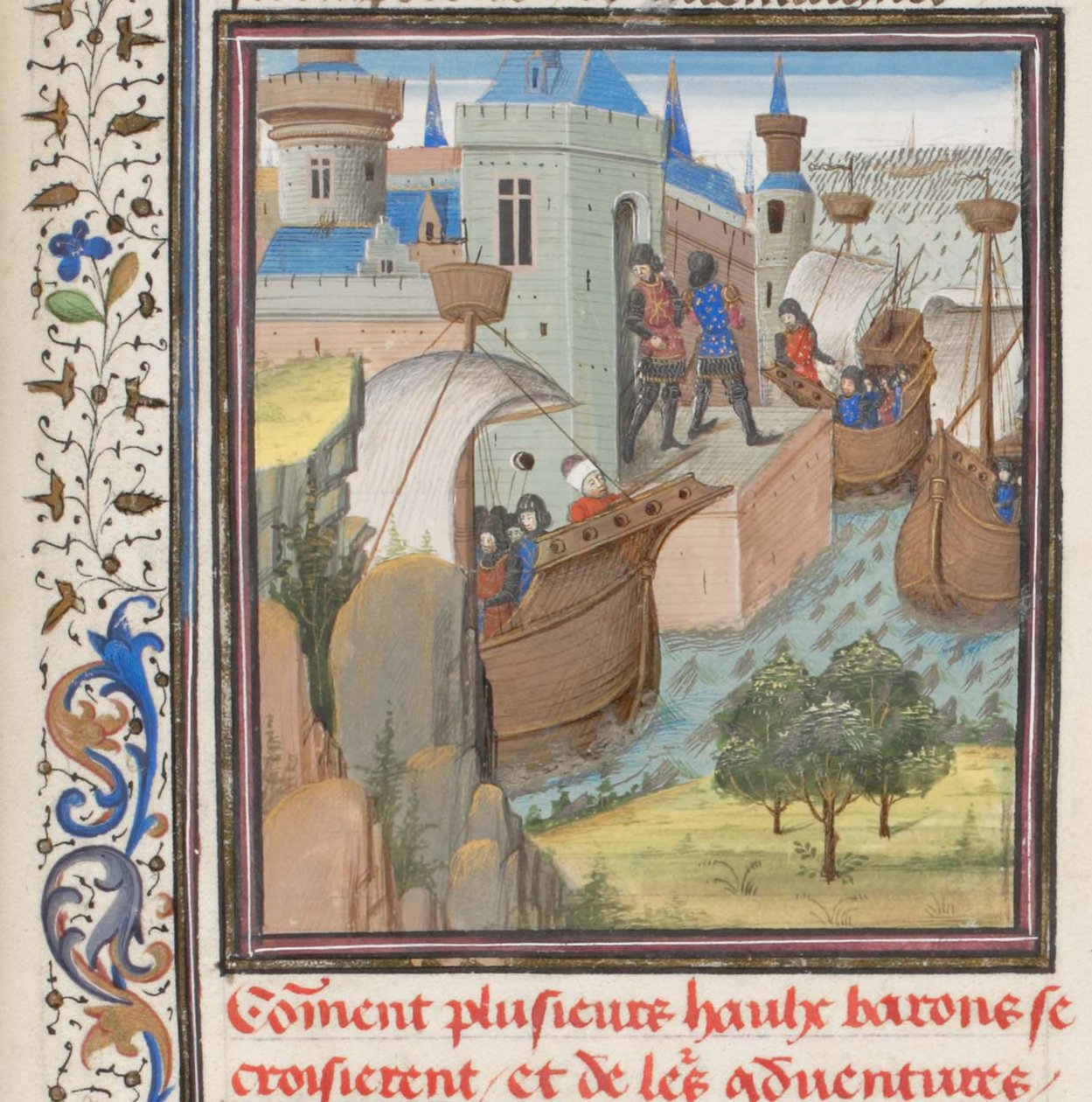Départ pour la Quatrième Croisade. Miniature de l