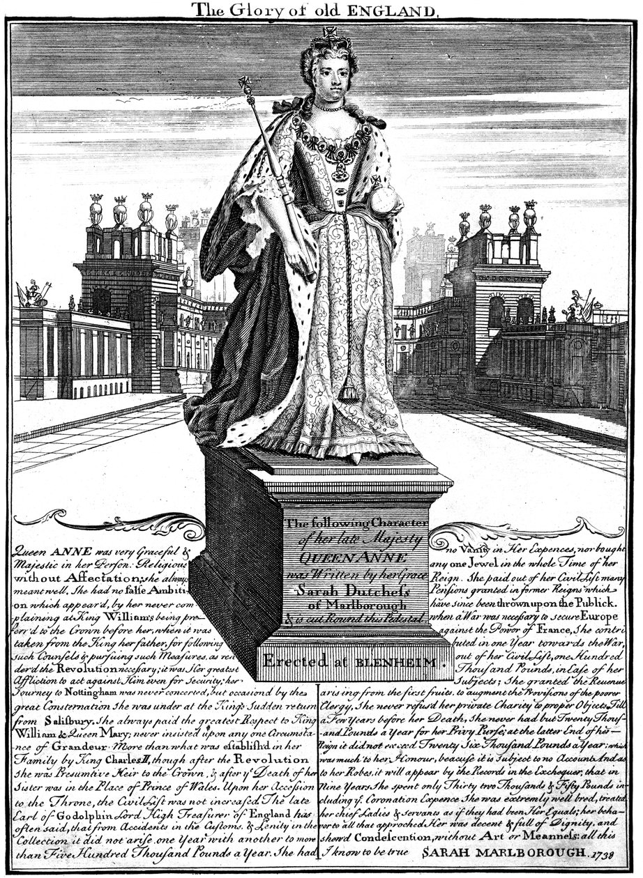 Statue de la reine Anne 1665-1714, palais de Blenheim, Oxfordshire, 1738 - Unbekannt