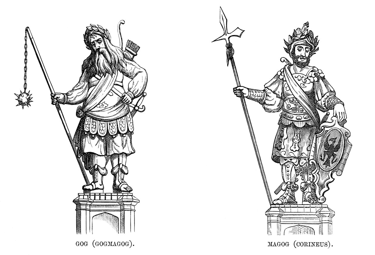 Statues de Gog Gogmagog et Magog Corineus, 1886 - Unbekannt