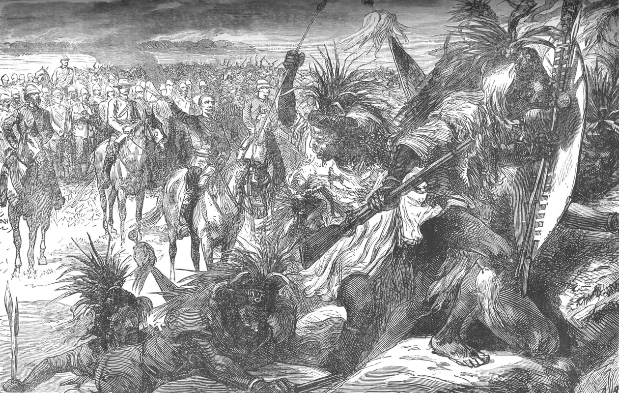 Assaut de la Forteresse de Sekukuni : Sir Garnet Wolseley encourageant les Swazis, vers 1880 - Unbekannt