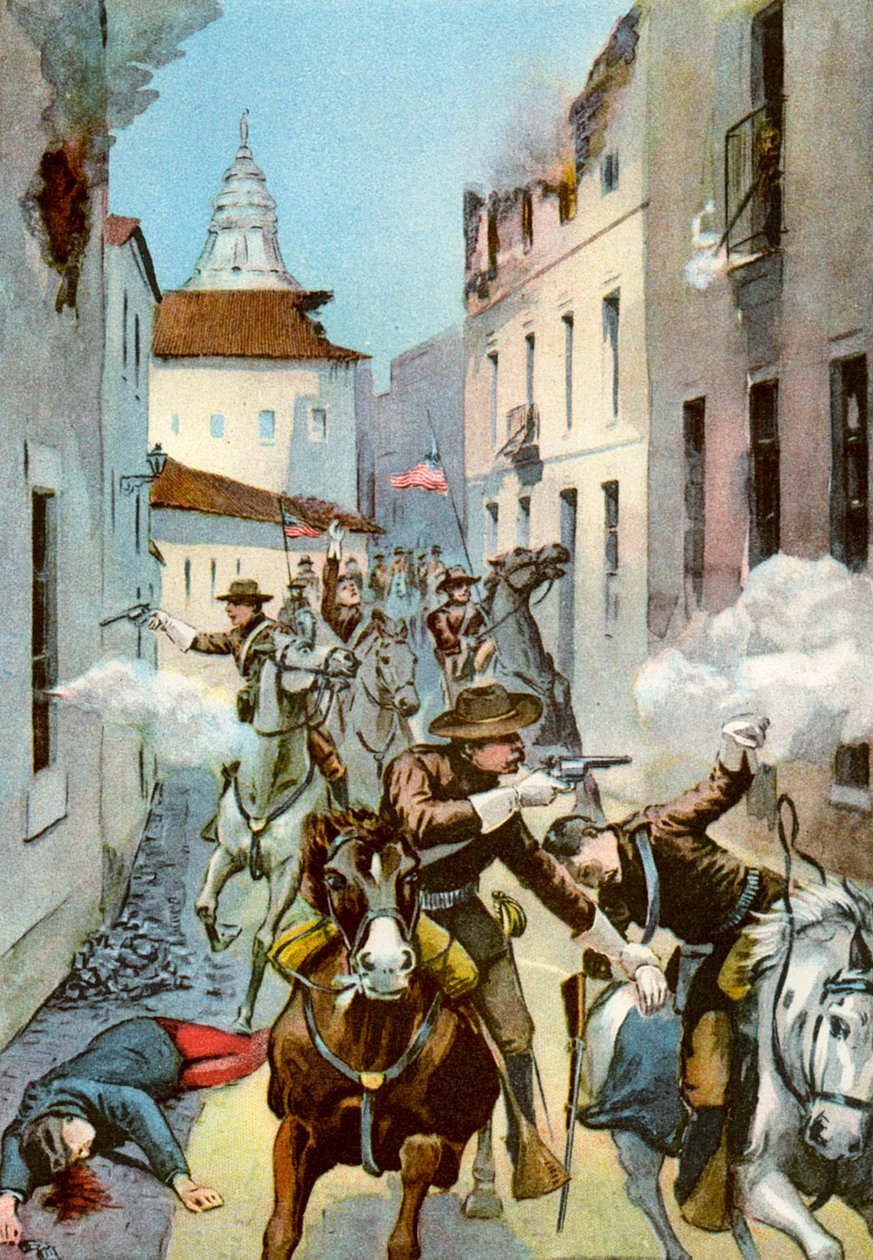 Combat de rue à Santiago, Cuba, Guerre hispano-américaine, 1898 - Unbekannt