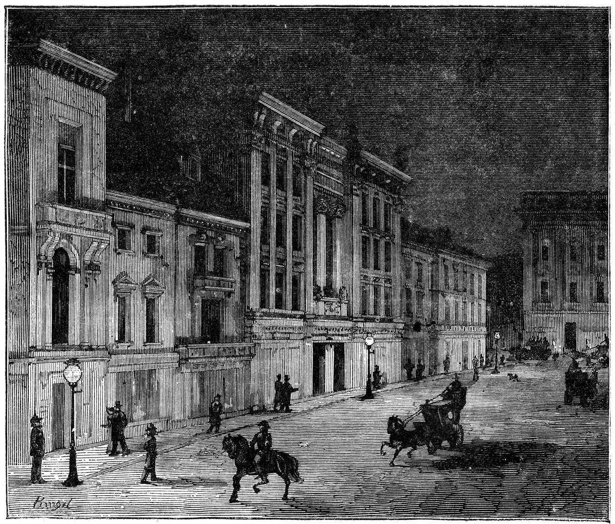 Rue à Newcastle Upon Tyne éclairée par des lampes électriques incandescentes Swan, 1883 - Unbekannt