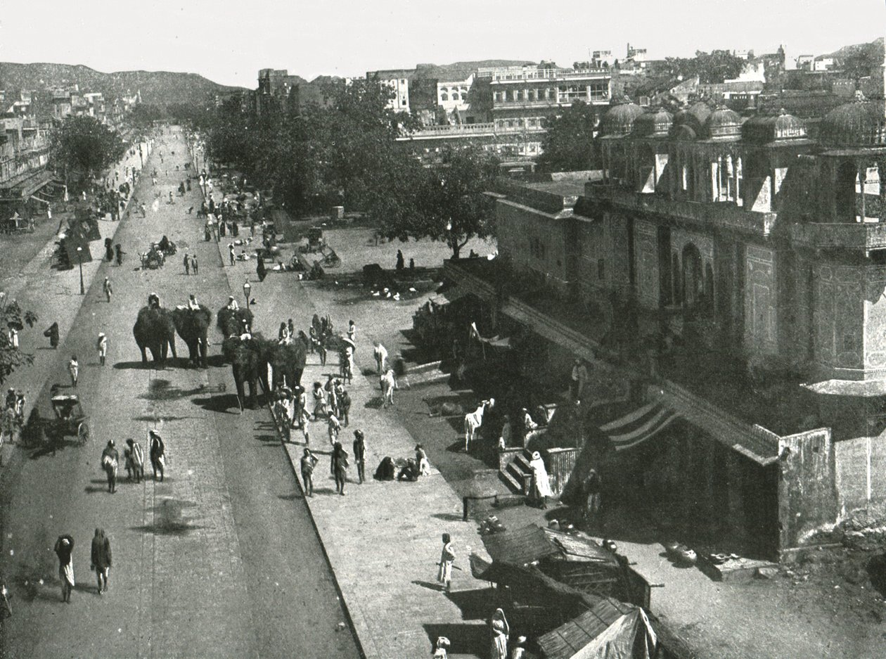 Scène de rue dans la ville de Jaipur, Inde - Unbekannt
