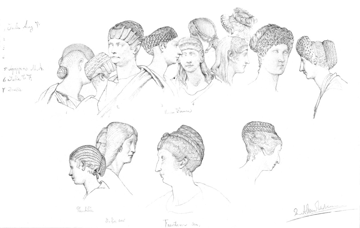 Études de coiffures romaines au musée des Offices, Florence - Unbekannt
