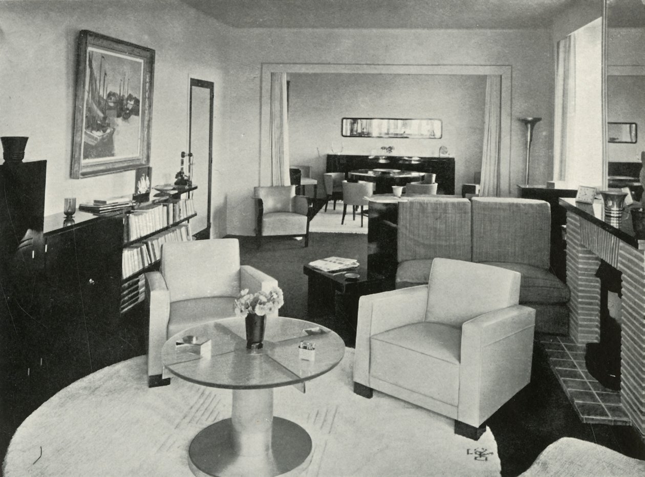 Studio et salle à manger dans une maison à Bruxelles, 1937 - Unbekannt