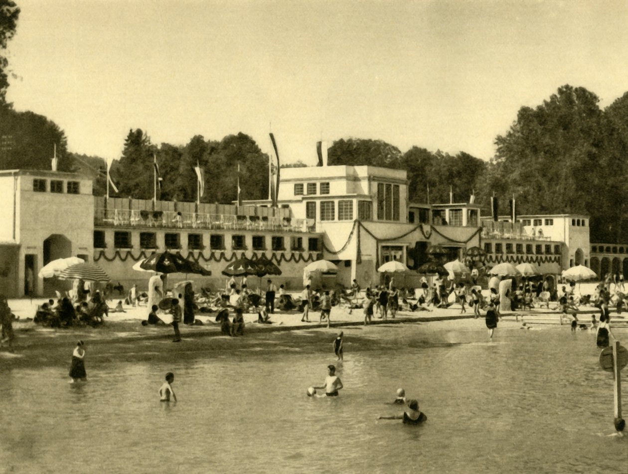 Baignade dans le lac Traunsee, Gmunden, Haute-Autriche, vers 1935 - Unbekannt