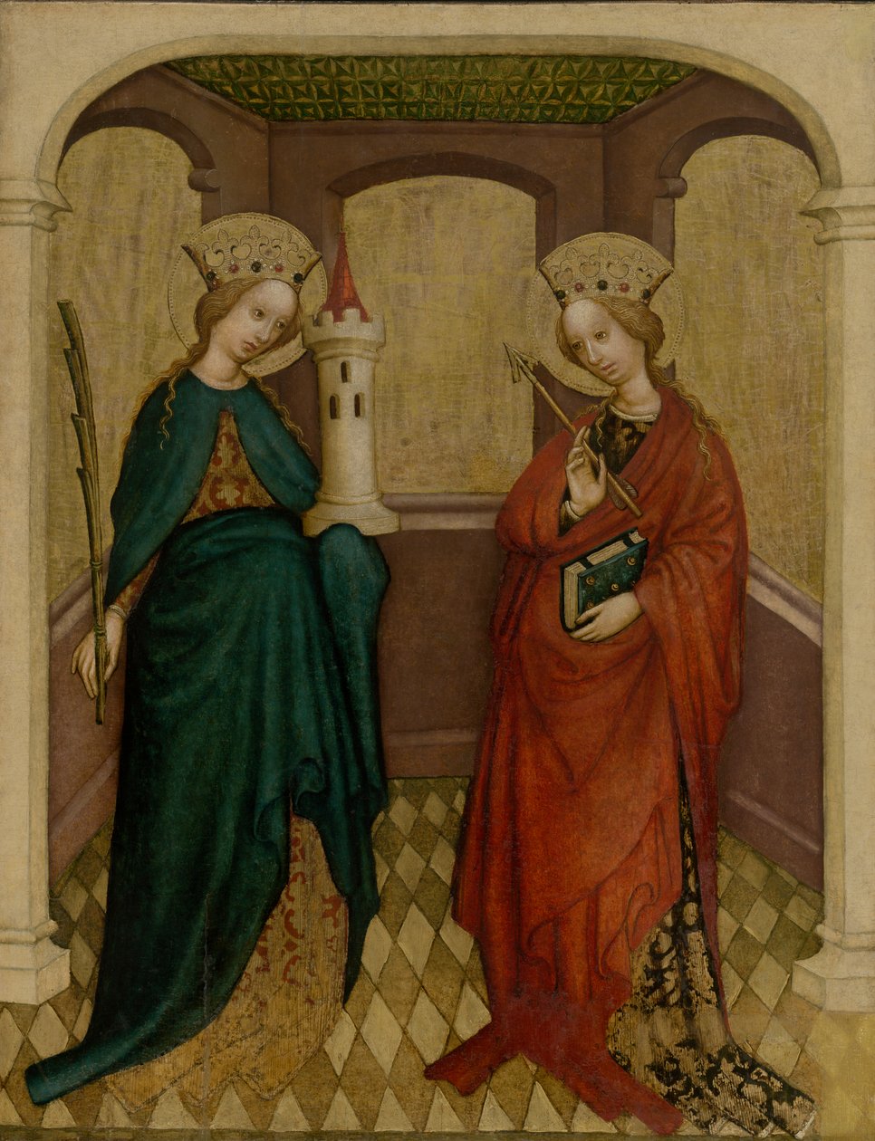 Tableau avec sainte Barbe et sainte Ursule - Unbekannt