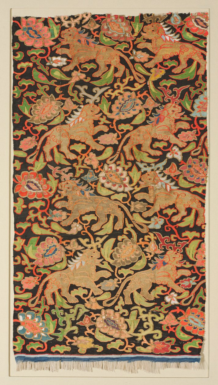 Tapisserie avec lions dorés et palmettes - Unbekannt