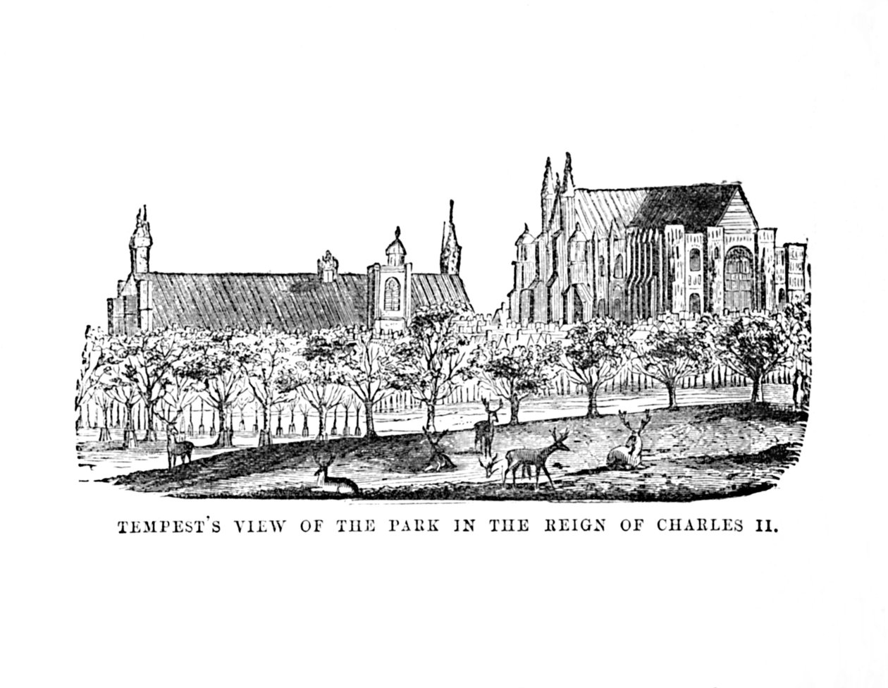 Vue de Tempests Park sous le règne de Charles II, vers 1870 - Unbekannt