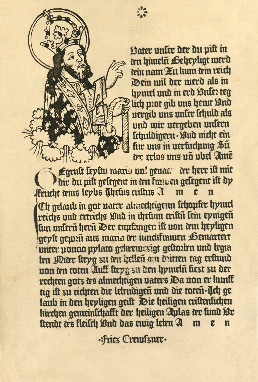 Le Tout-Puissant, avec le Paternoster, Ave Maria et Credo en allemand, 1915 - Unbekannt