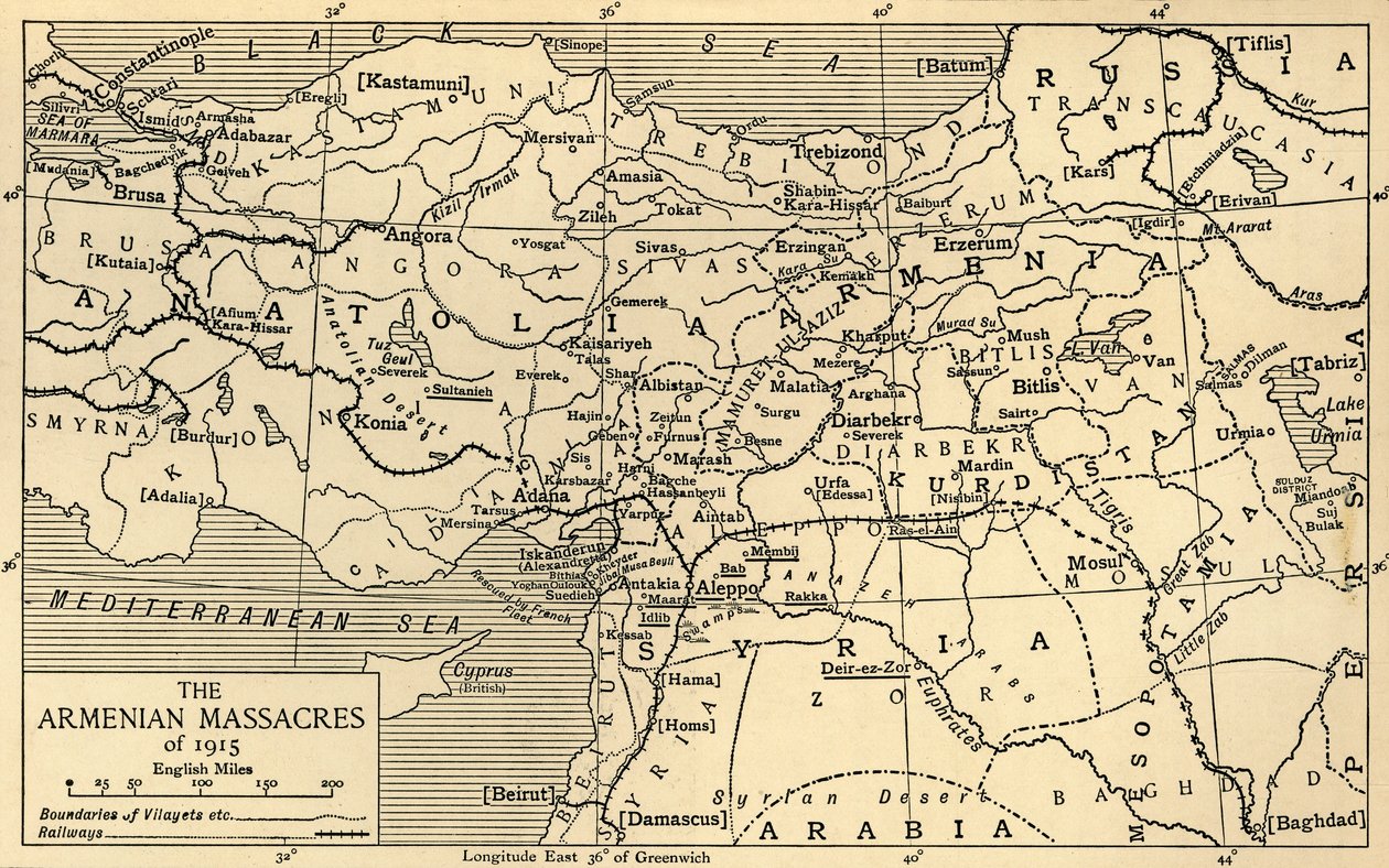 Les massacres arméniens de 1915, Première Guerre mondiale, vers 1920 - Unbekannt