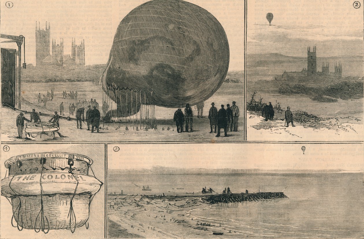 La tentative de voyage en ballon à travers la Manche, 1882 - Unbekannt